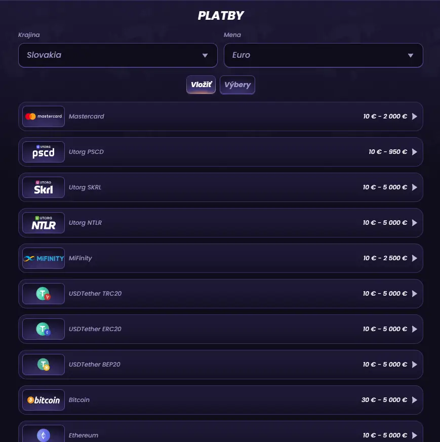 Funbet Plačila